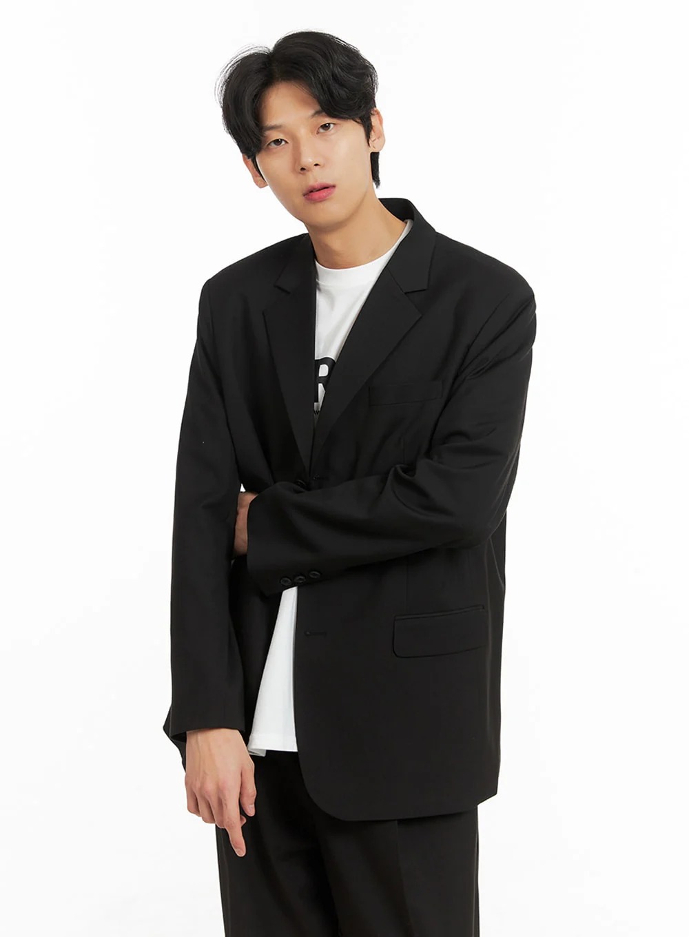 Men's Basic Oversized Button Blazer IA401 - Image 4