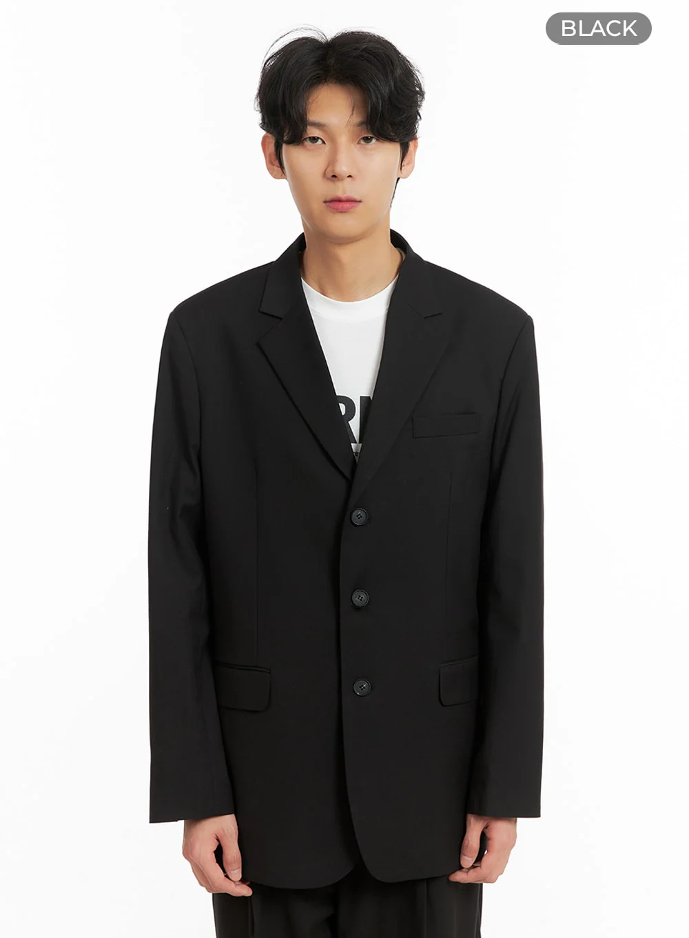 Men's Basic Oversized Button Blazer IA401 - Image 9