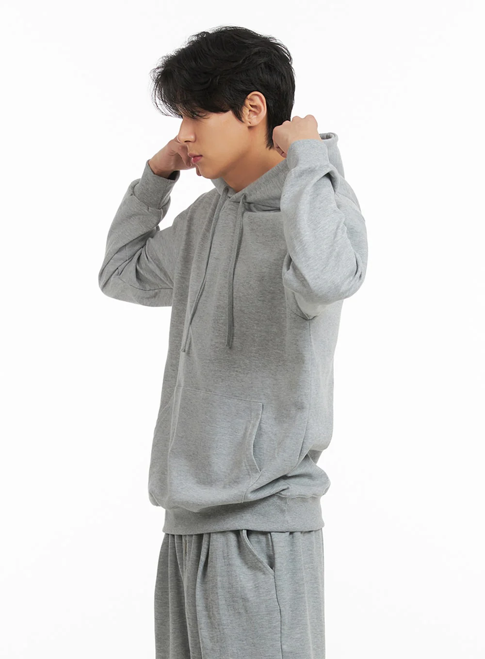 Men's Cozy Solid Cotton Hoodie IA401 - Image 5
