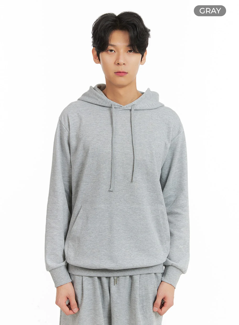 Men's Cozy Solid Cotton Hoodie IA401 - Image 8