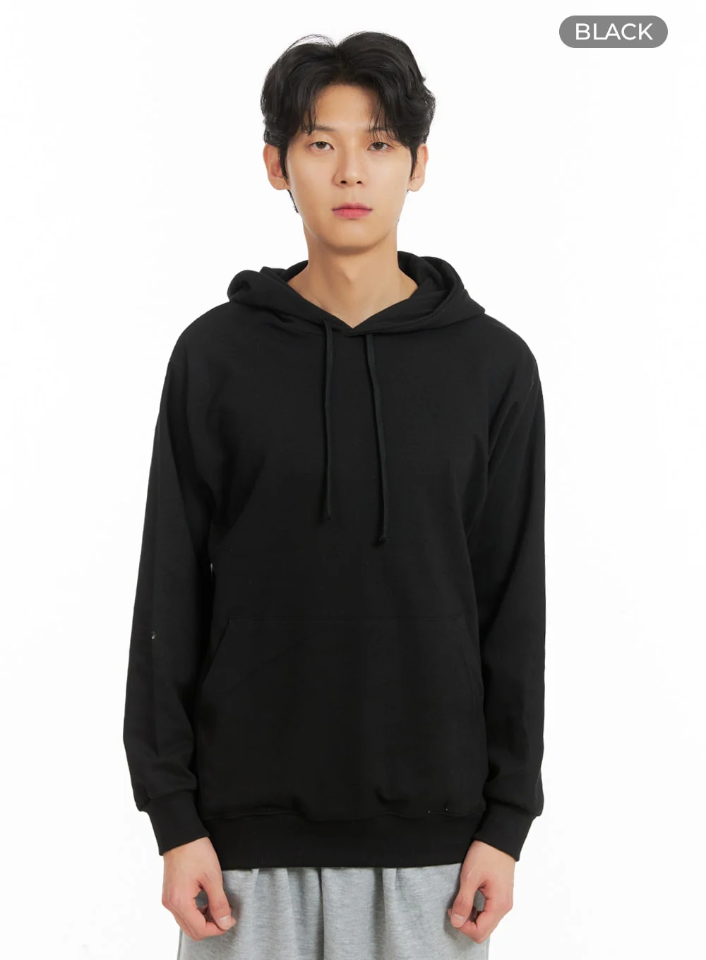 Men's Cozy Solid Cotton Hoodie IA401 - Image 9