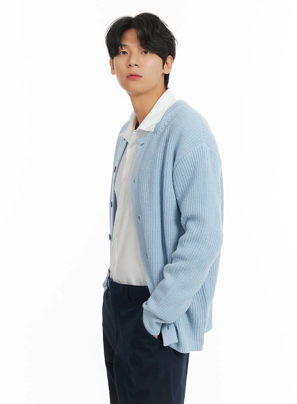 Men's Wool Blend Buttoned Cardigan IA401 - Image 3