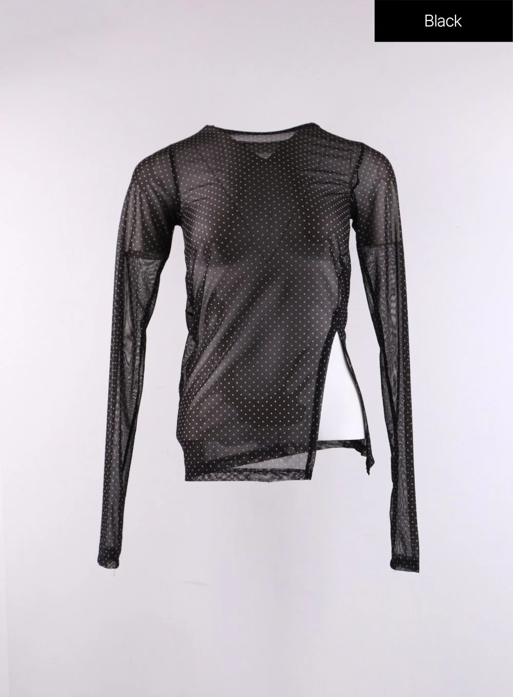Mesh Polka Dot Long Sleeve Top CF406 - Image 9