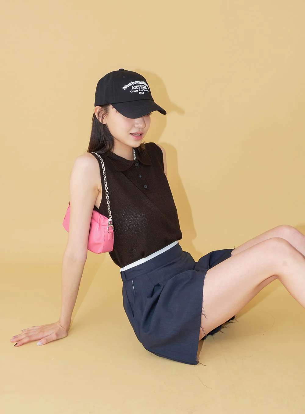 New Town Lettered Cotton Baseball Cap OU13 - Image 4