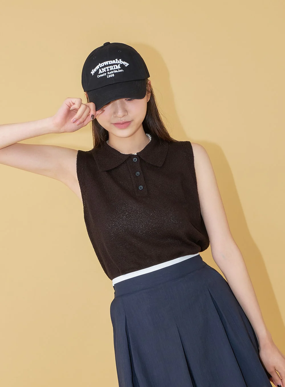 New Town Lettered Cotton Baseball Cap OU13 - Image 5