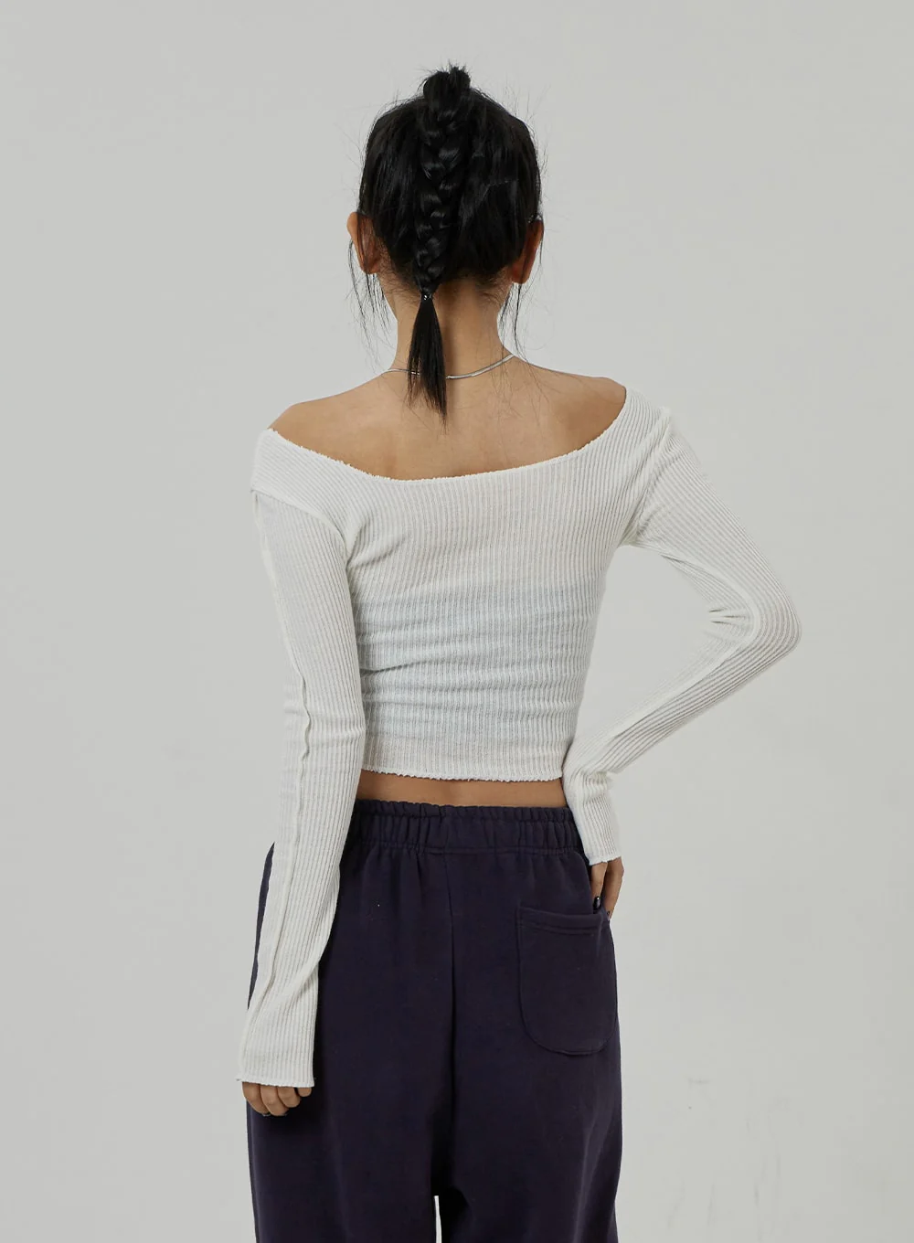 Off-Shoulder Mesh Cropped Top CD20 - Image 6