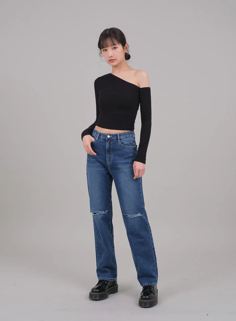 One Shoulder Crop Top C2701 - Image 3