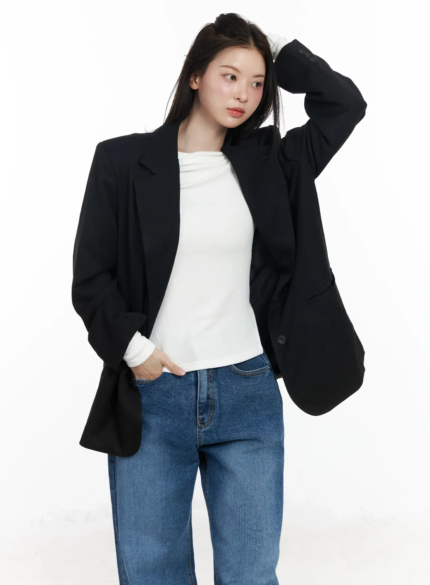 Oversized Blazer Jacket IF524 - Image 11