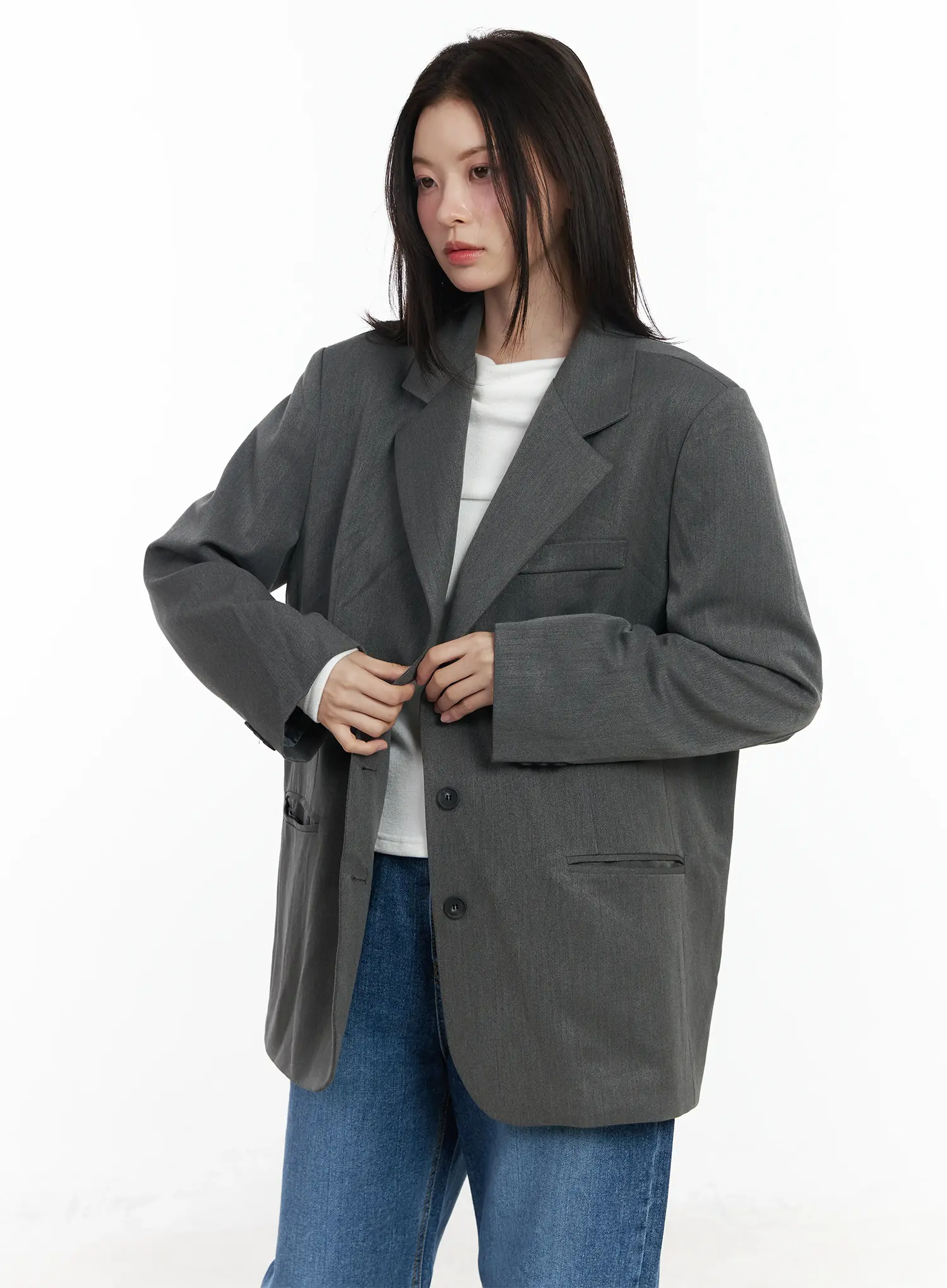 Oversized Blazer Jacket IF524 - Image 12