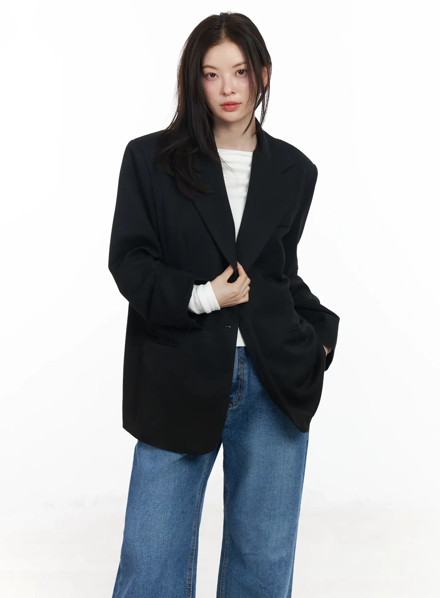 Oversized Blazer Jacket IF524 - Image 7