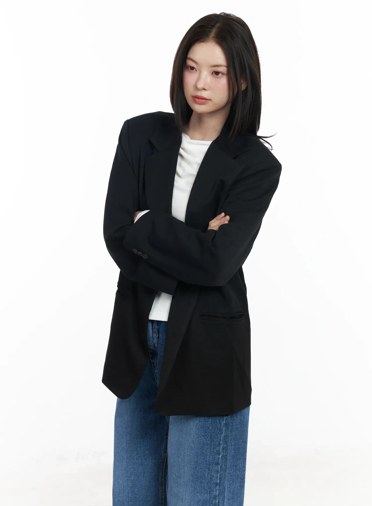 Oversized Blazer Jacket IF524 - Image 8