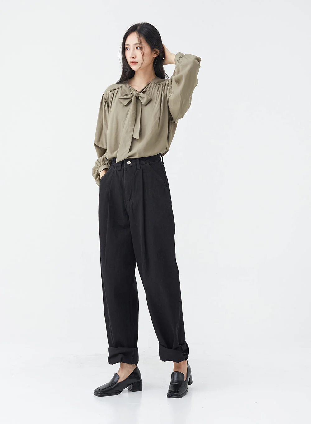 Pintuck Black Jeans OG18 - Image 3