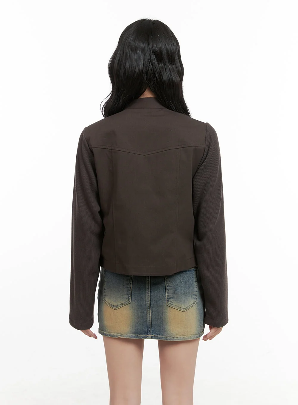 Pocket Zip-Up Solid Jacket CG421 - Image 6