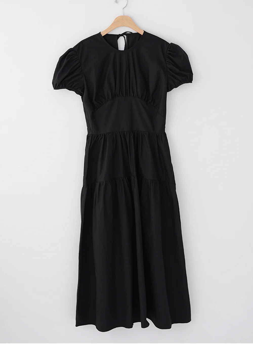 Puff Sleeve Dress with Ribbon Back - Image 12