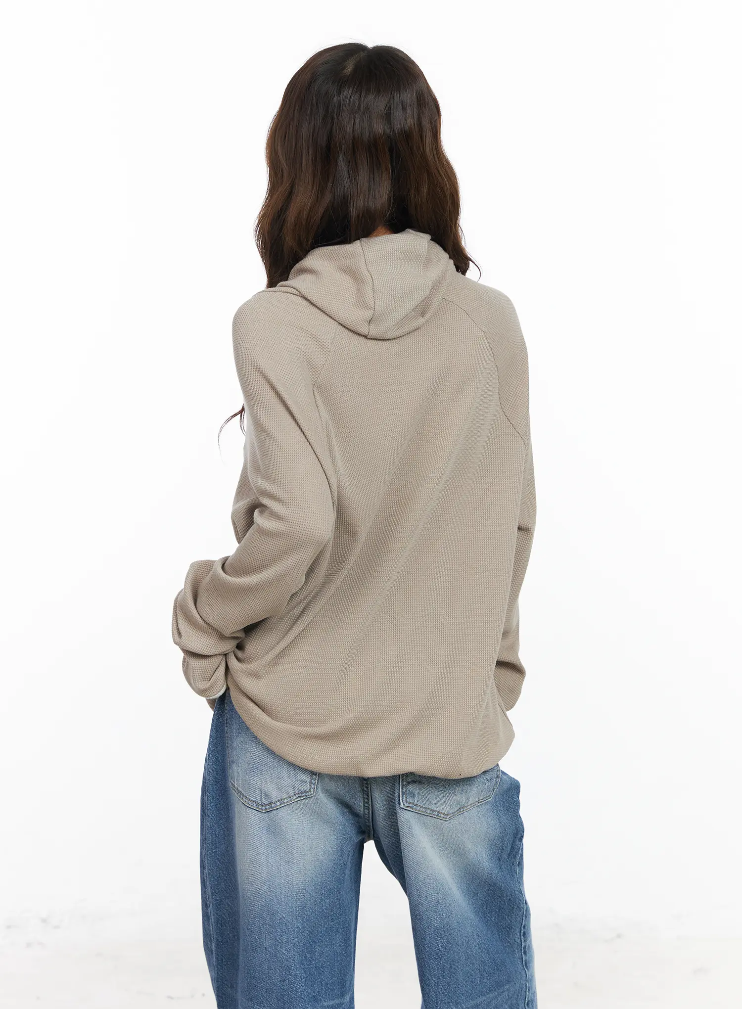 Relaxed-Fit Contrast Hoodie CF513 - Image 10
