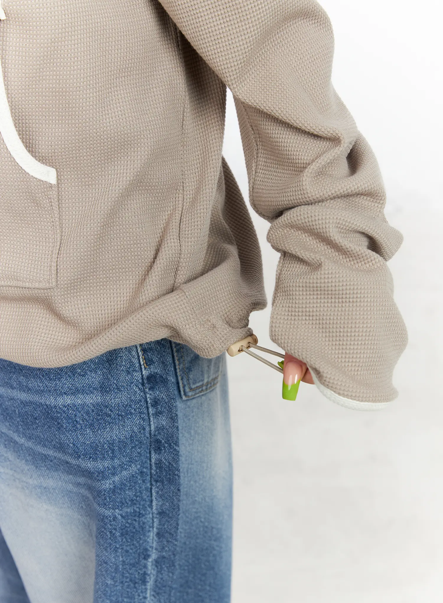 Relaxed-Fit Contrast Hoodie CF513 - Image 5