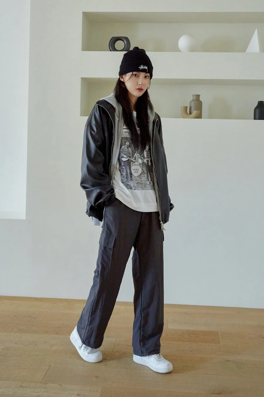 Relaxed Fit Faux Leather Jacket J24 - Image 14