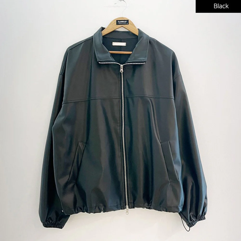 Relaxed Fit Faux Leather Jacket J24 - Image 16