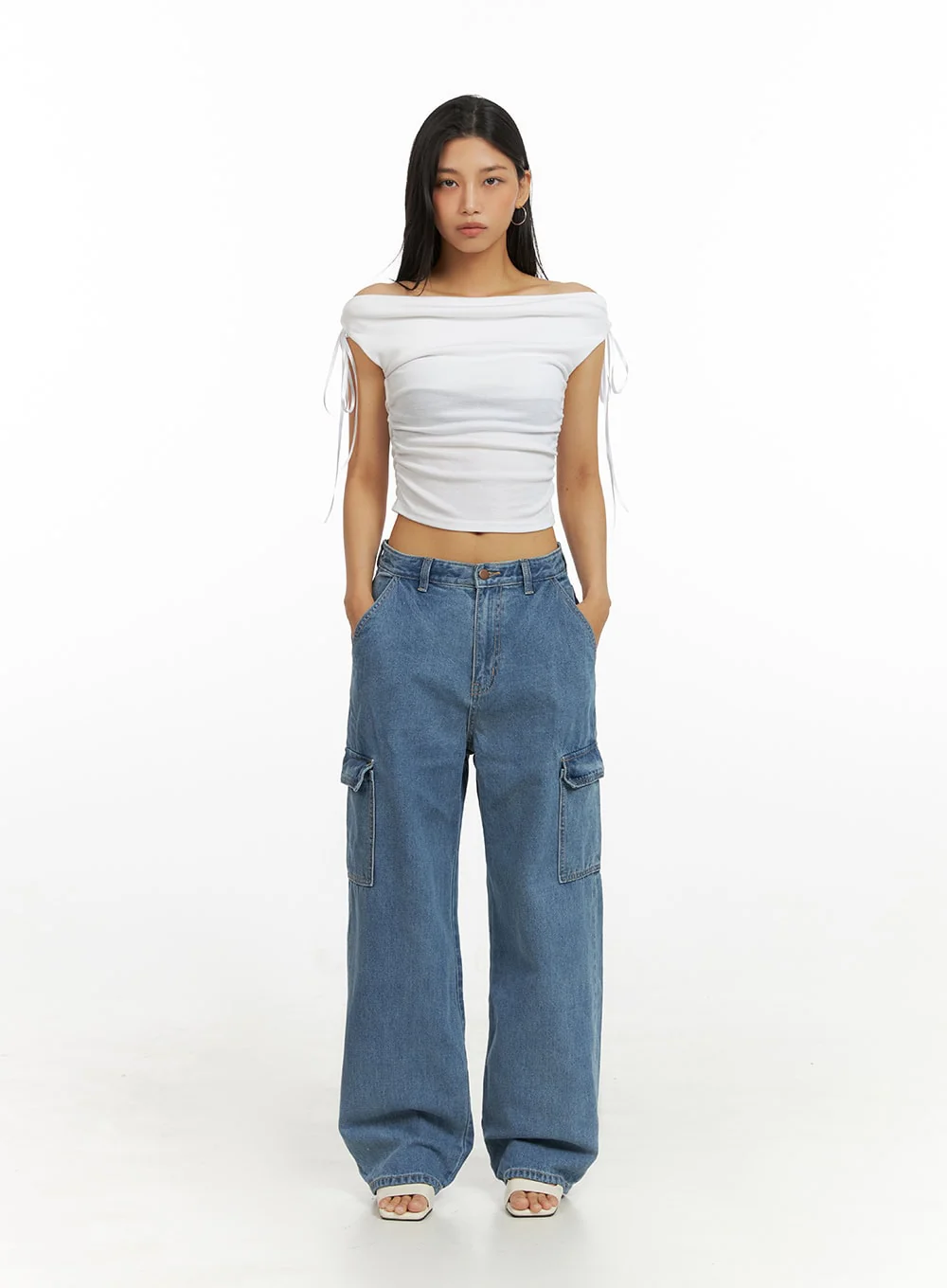 Ribbon Chic Off Shoulder Crop Top IU412 - Image 5