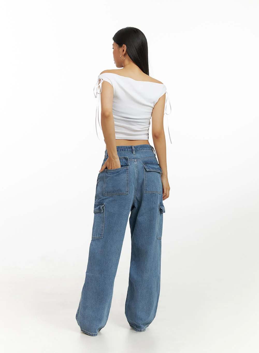 Ribbon Chic Off Shoulder Crop Top IU412 - Image 6