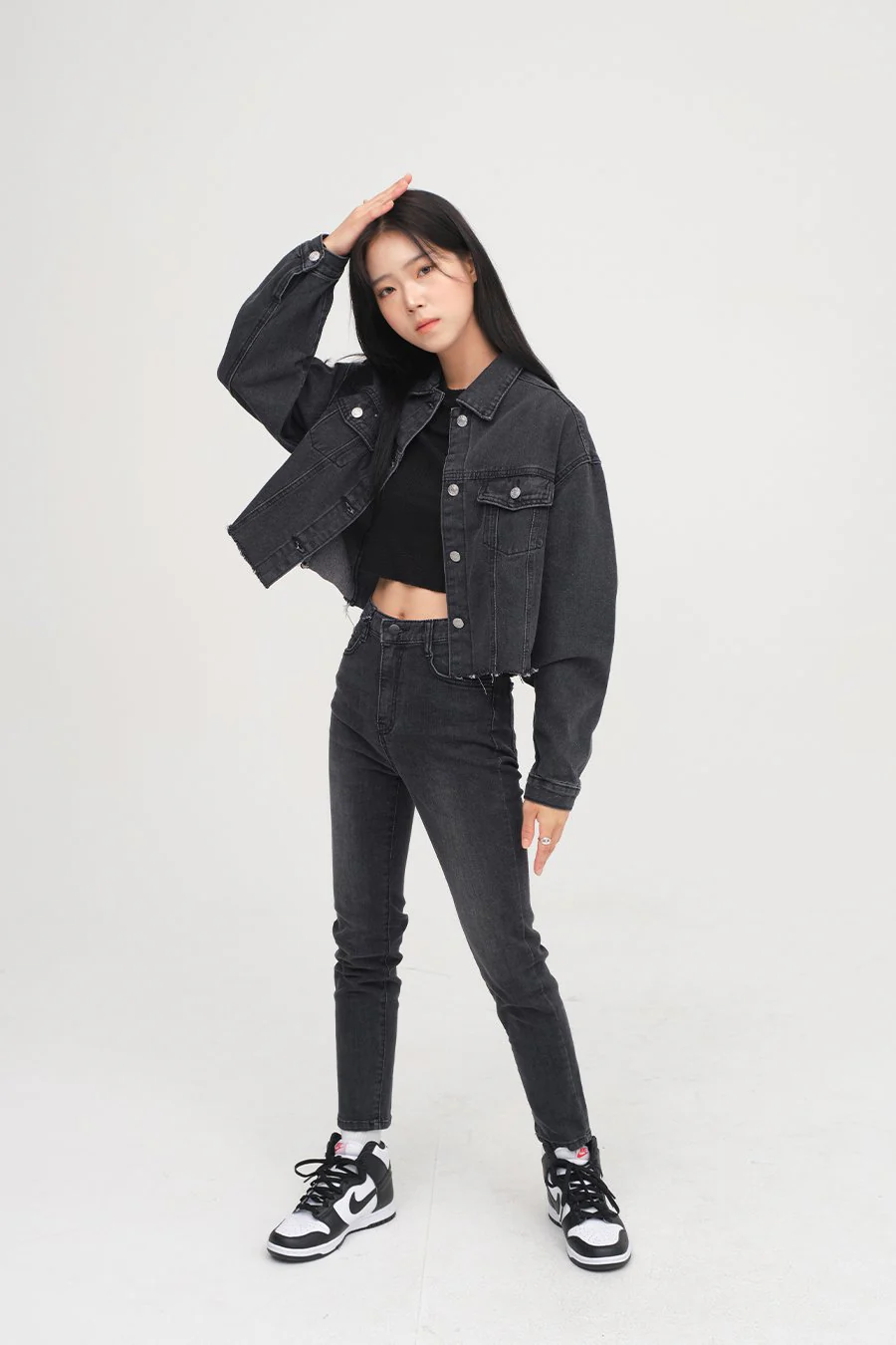 Ripped Hem Denim Crop Jacket F14 - Image 11