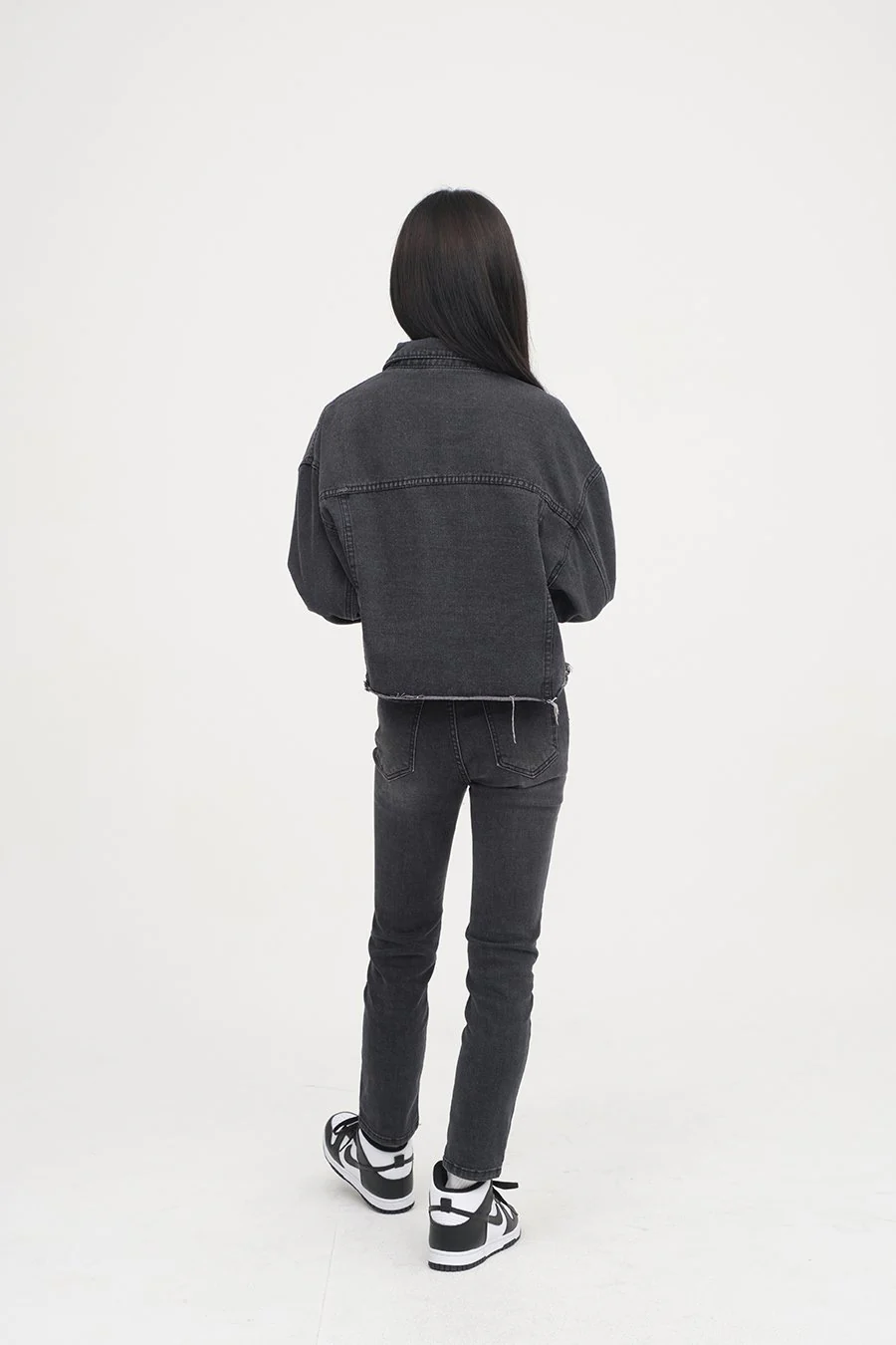 Ripped Hem Denim Crop Jacket F14 - Image 12