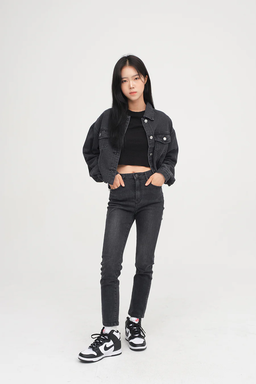 Ripped Hem Denim Crop Jacket F14 - Image 4