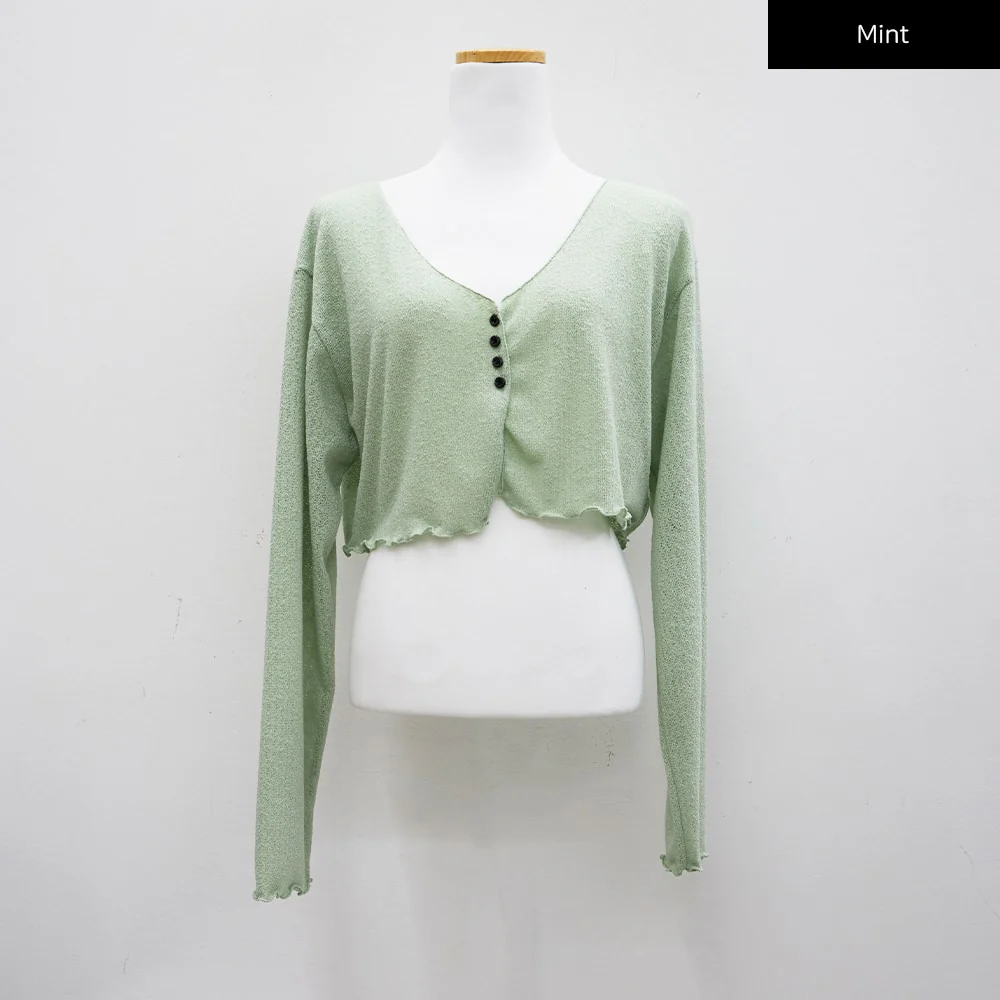 Ruffle Detail Cropped Cardigan CM17 - Image 11