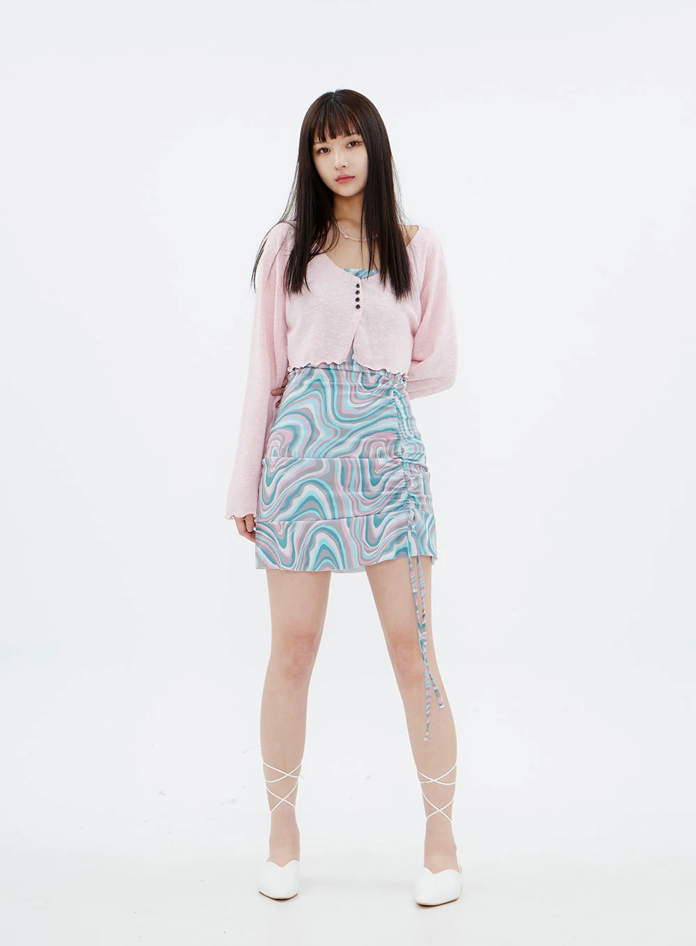 Ruffle Detail Cropped Cardigan CM17 - Image 3