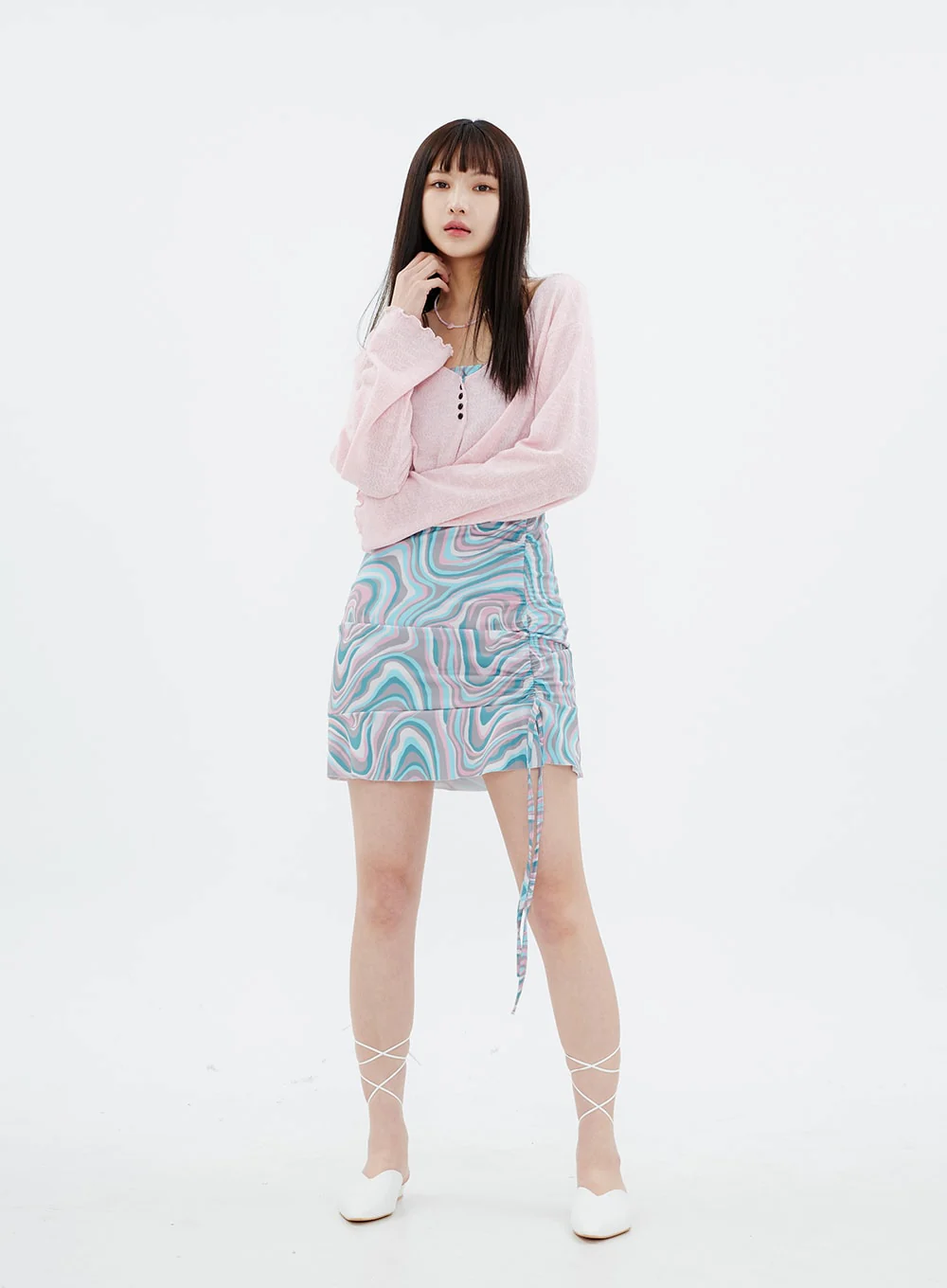 Ruffle Detail Cropped Cardigan CM17 - Image 4