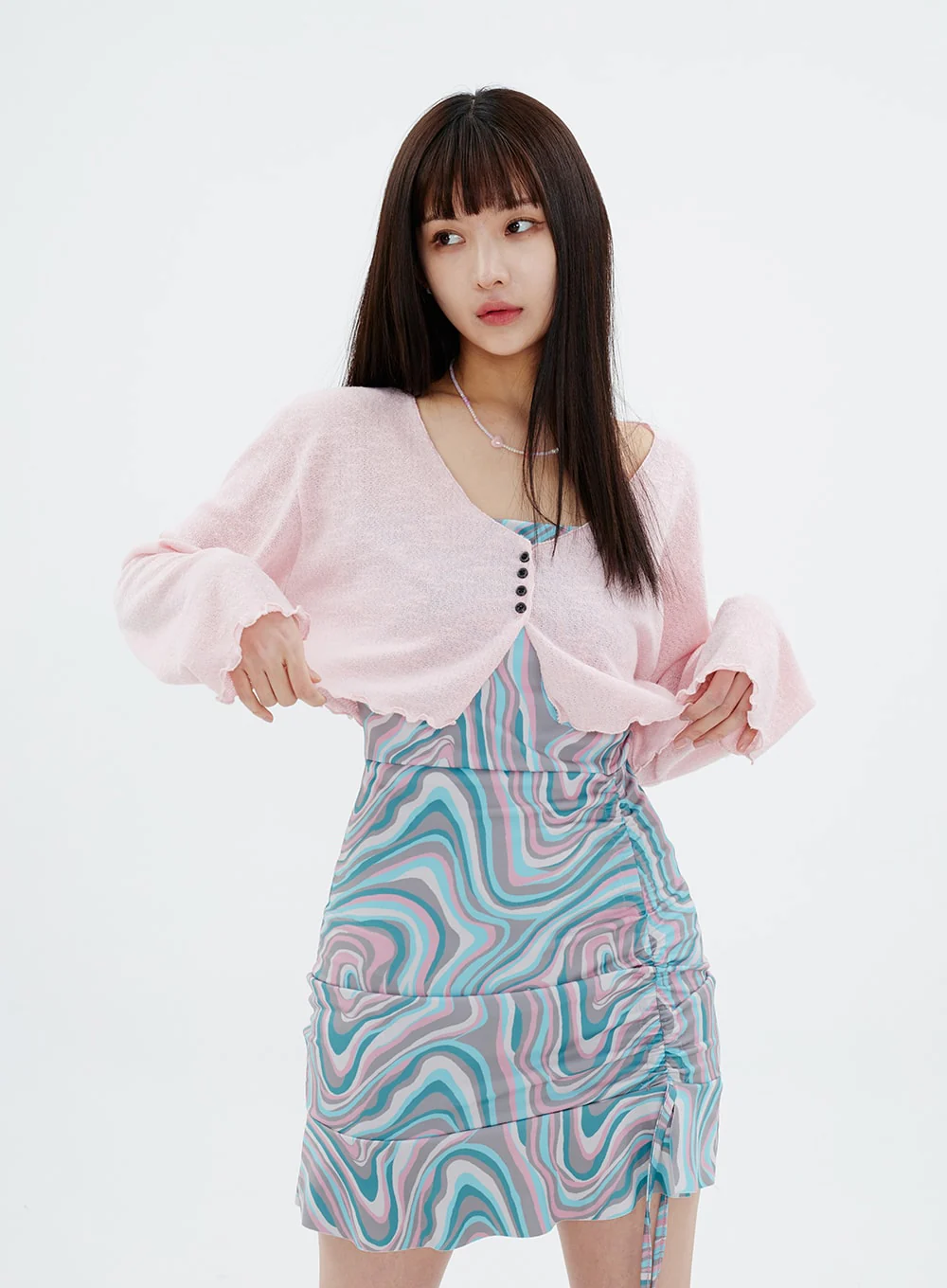 Ruffle Detail Cropped Cardigan CM17 - Image 5