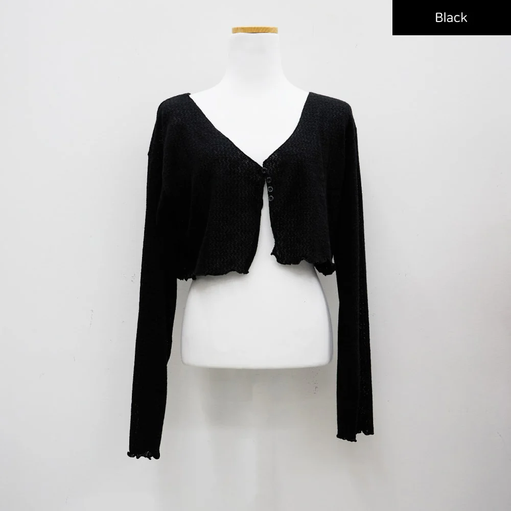 Ruffle Detail Cropped Cardigan CM17 - Image 9