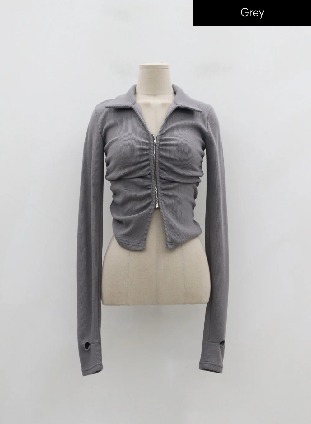 Ruffle Zipper Long Sleeve Top ID08 - Image 22