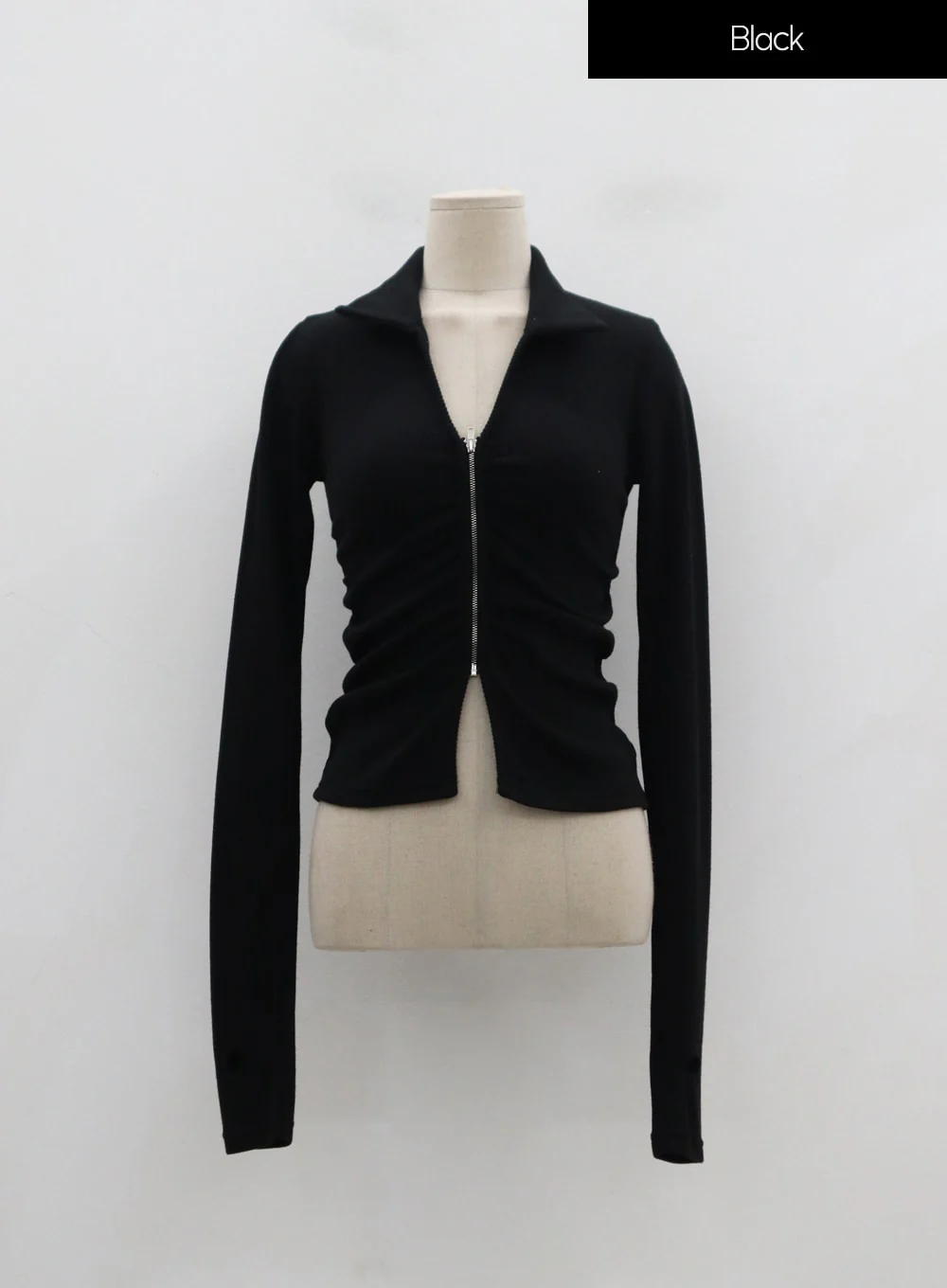 Ruffle Zipper Long Sleeve Top ID08 - Image 25
