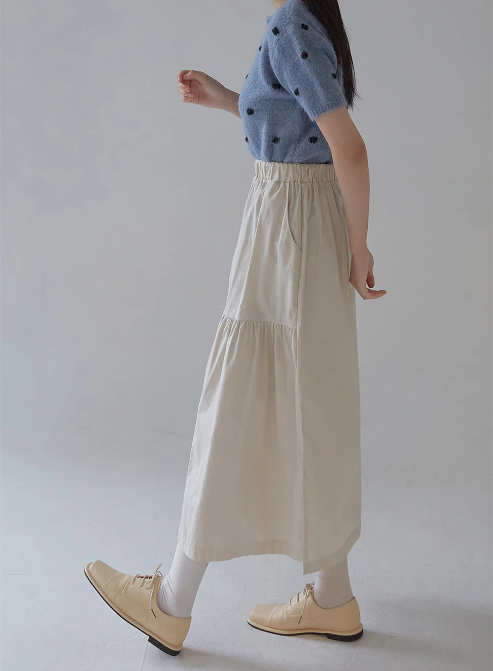 Shirring Long Band Skirt - Image 5