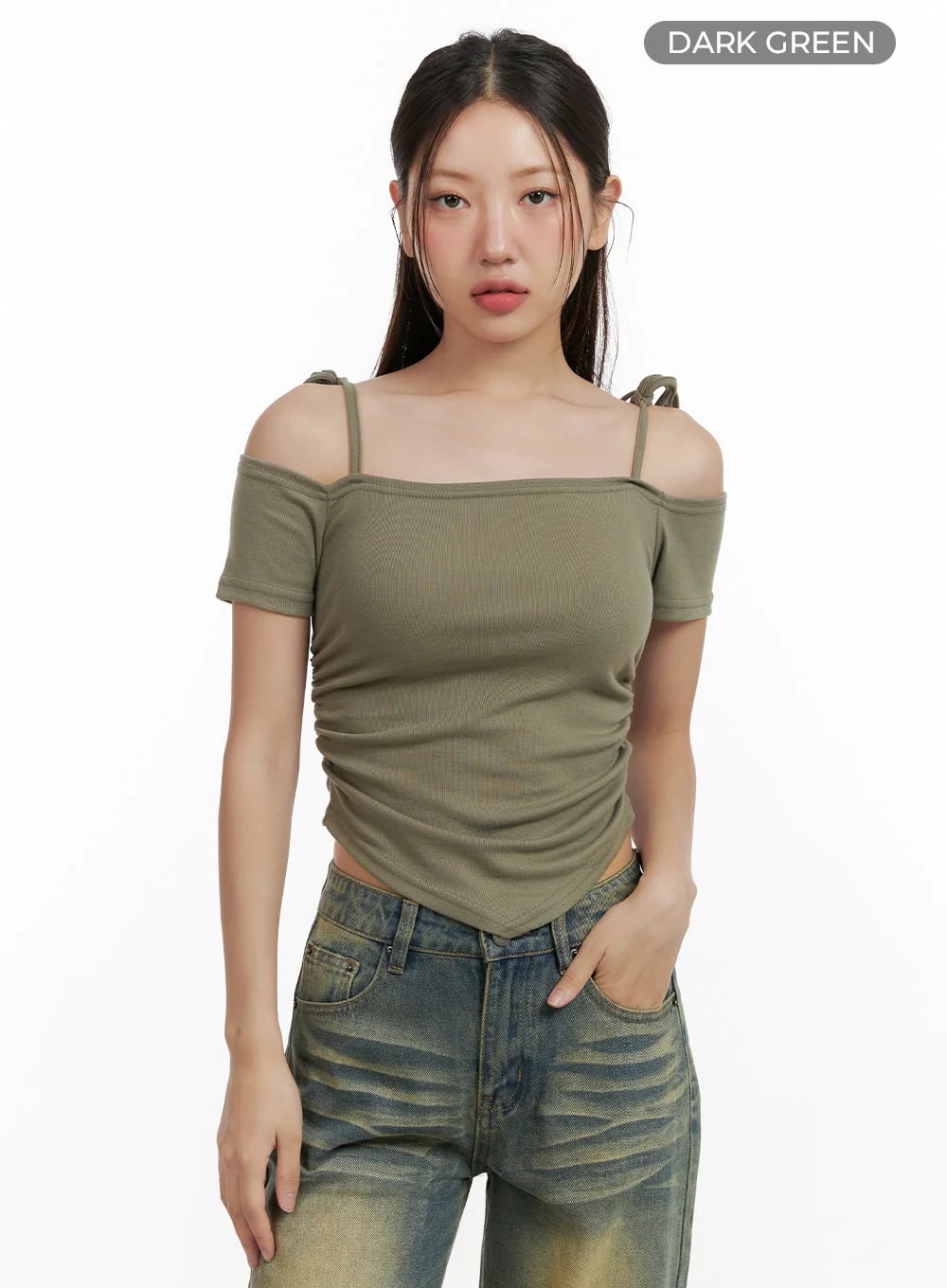 Shoulder Strap Off-Shoulder Crop Top CL431 - Image 10