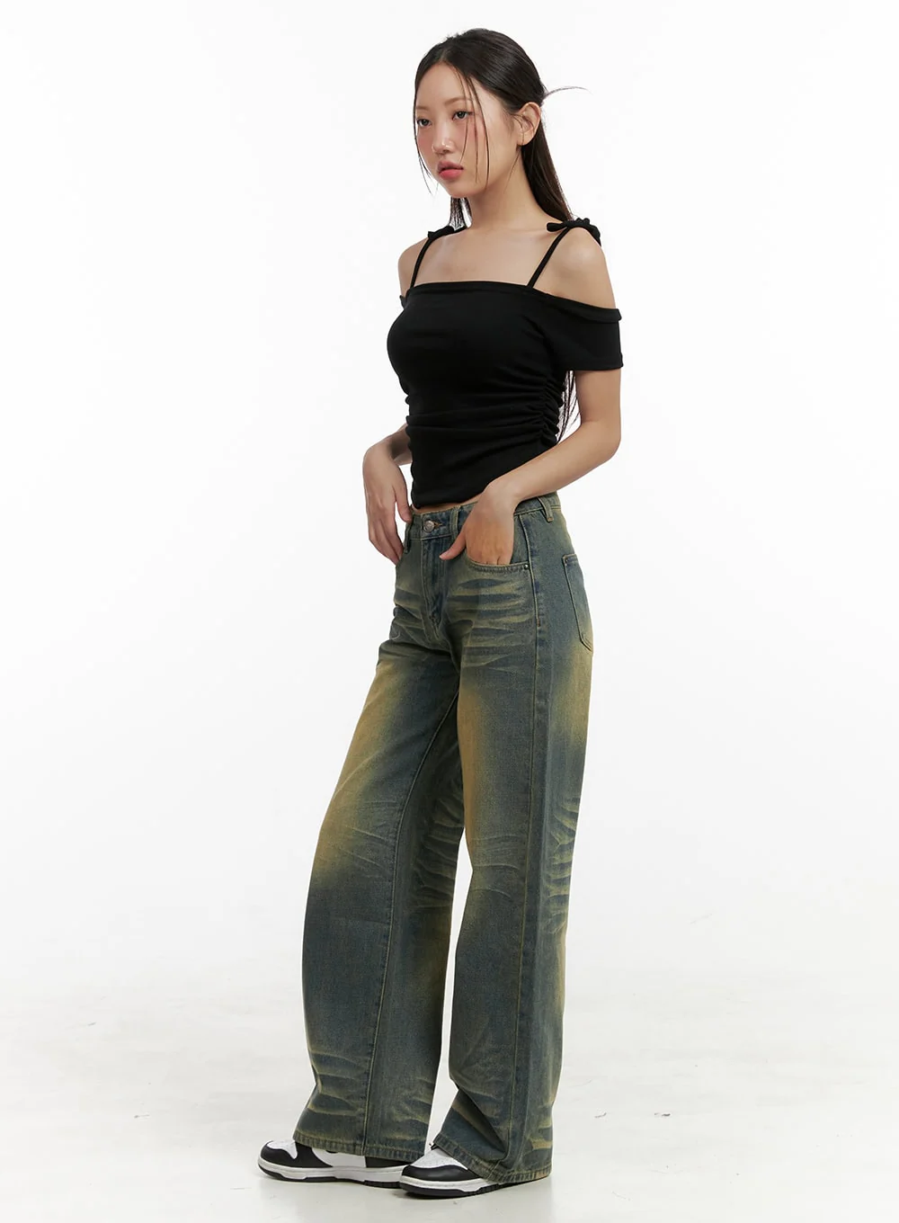 Shoulder Strap Off-Shoulder Crop Top CL431 - Image 3