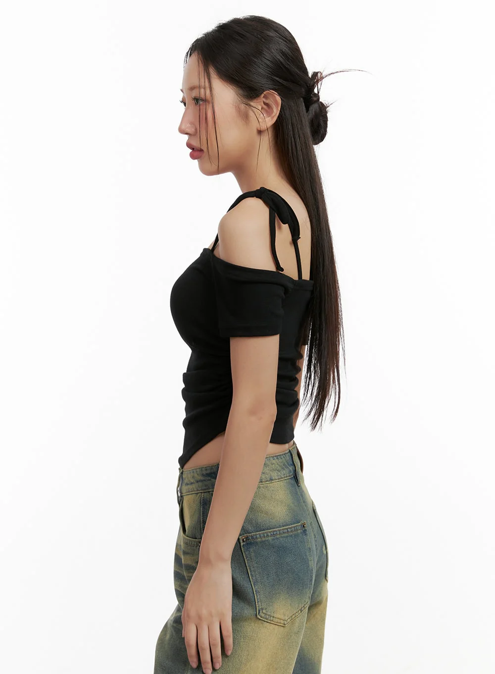 Shoulder Strap Off-Shoulder Crop Top CL431 - Image 5
