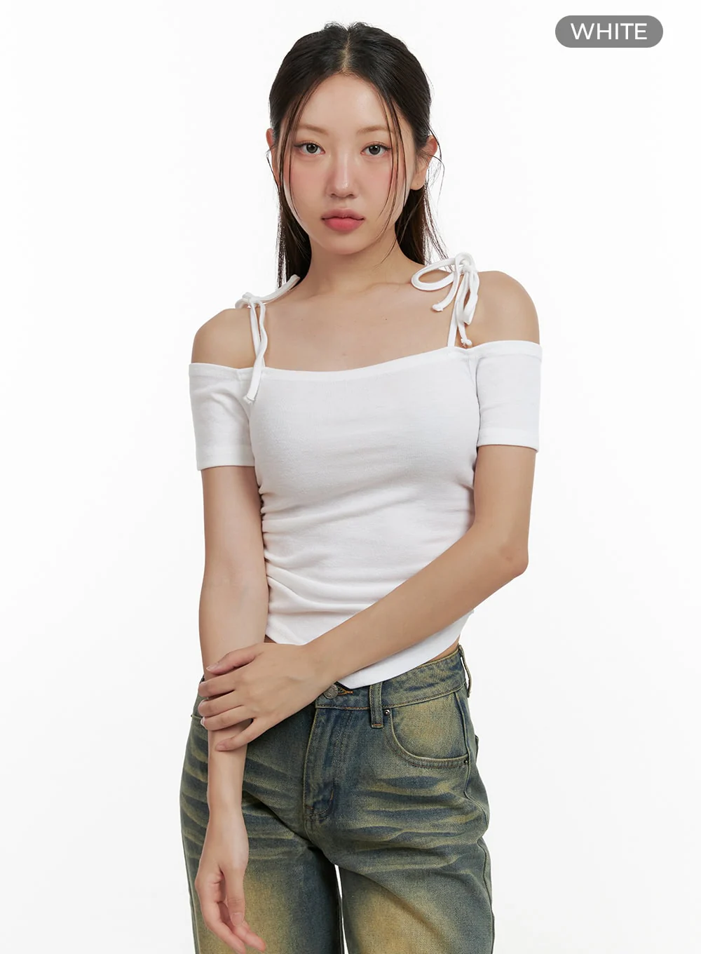 Shoulder Strap Off-Shoulder Crop Top CL431 - Image 9