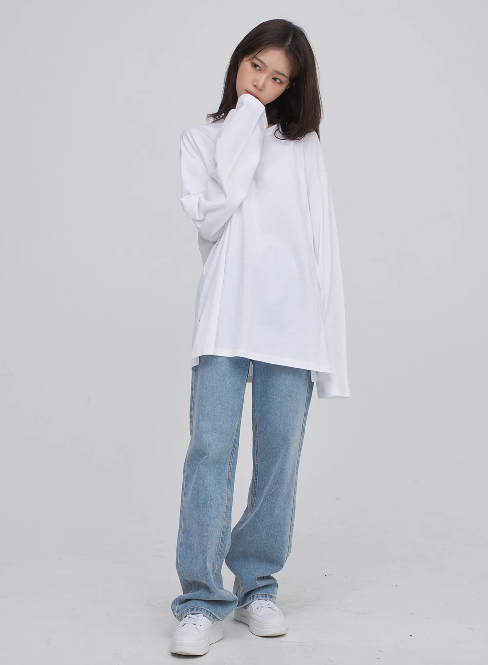 Side Slit Layered Basic T - Image 5