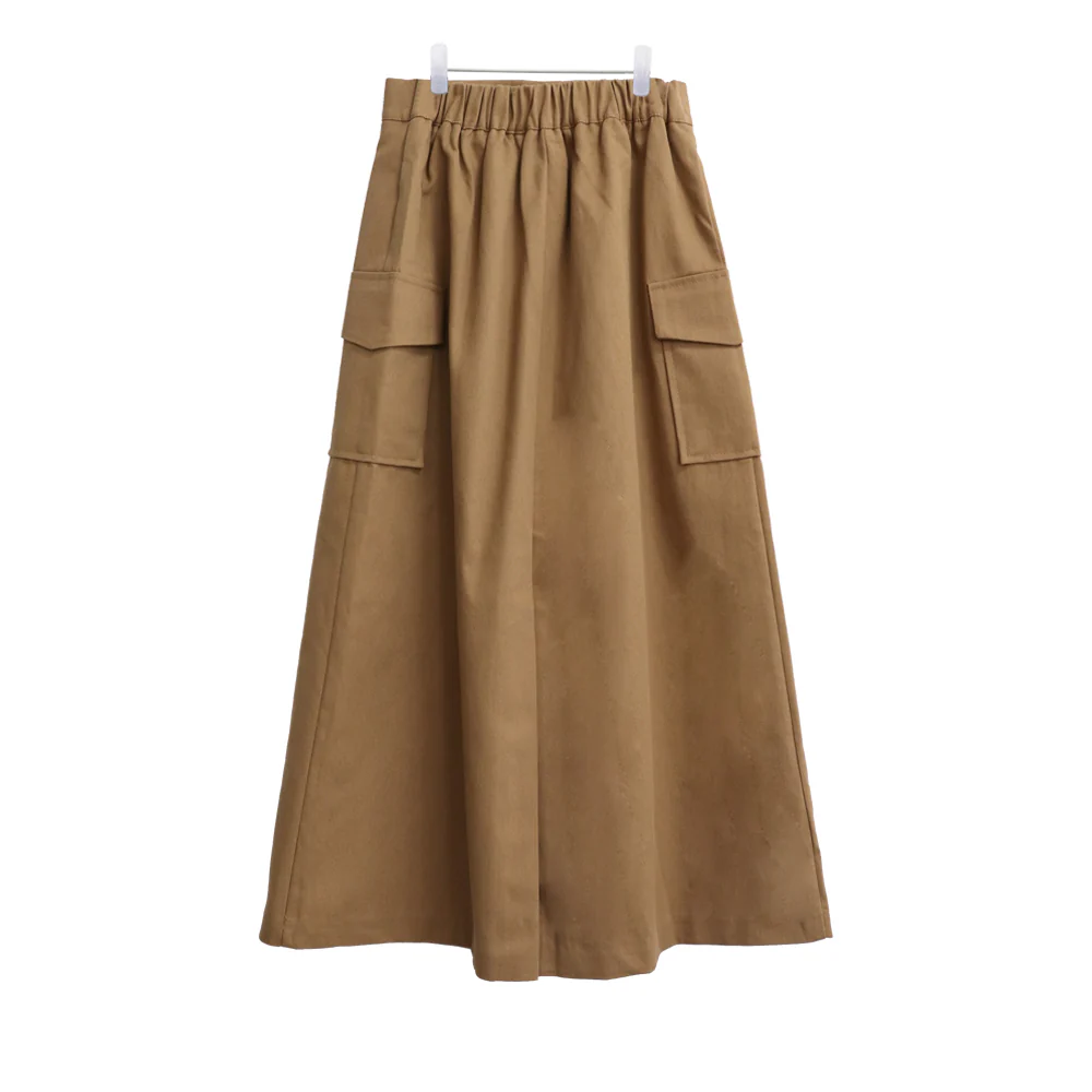 Simple High Waist Button Cargo Long Skirt CO05 - Image 17