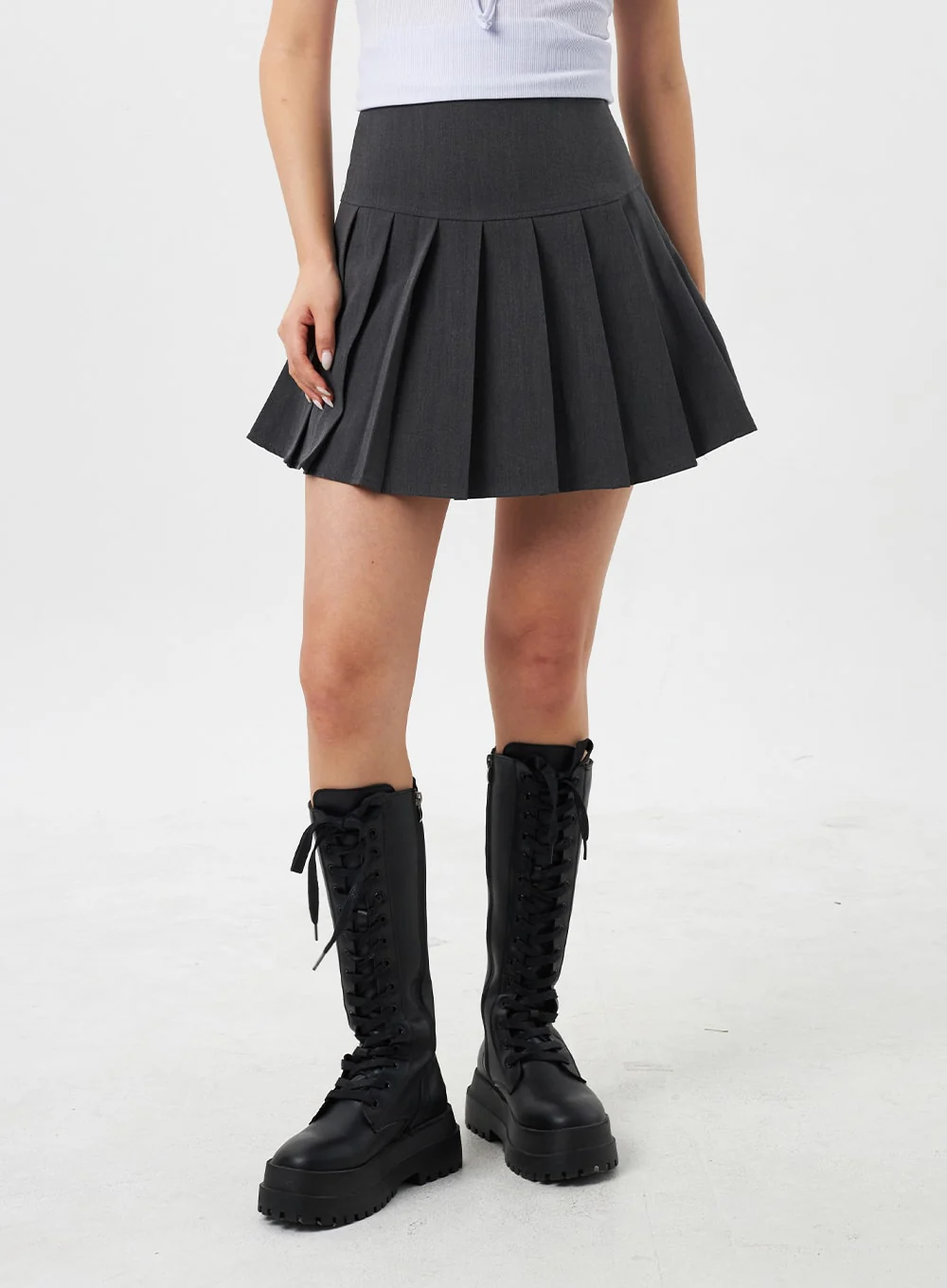 Simple Pleated Mini Skirt CY309 - Image 6