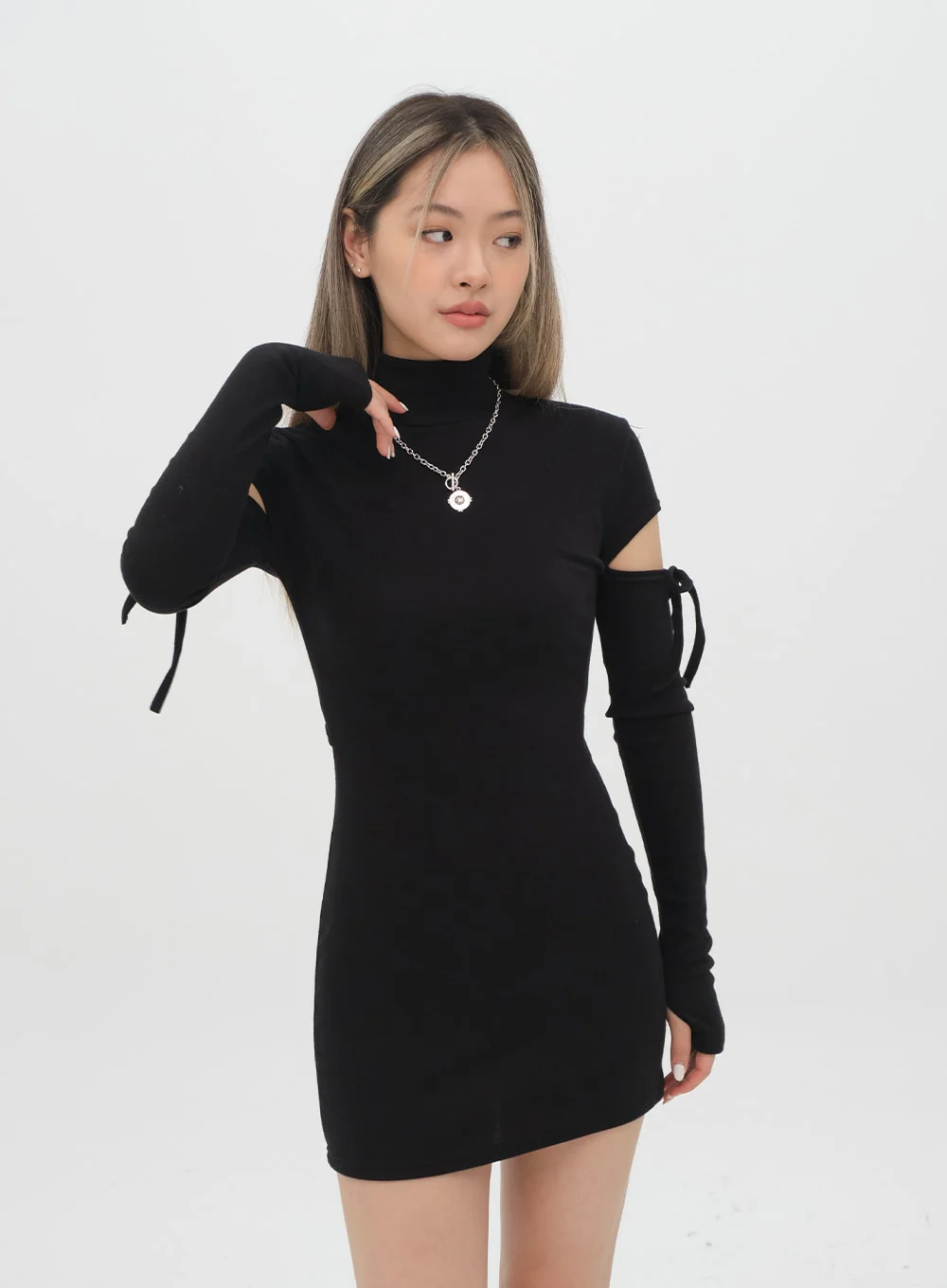 Slim Cut-Out Mini Dress C2001 - Image 11