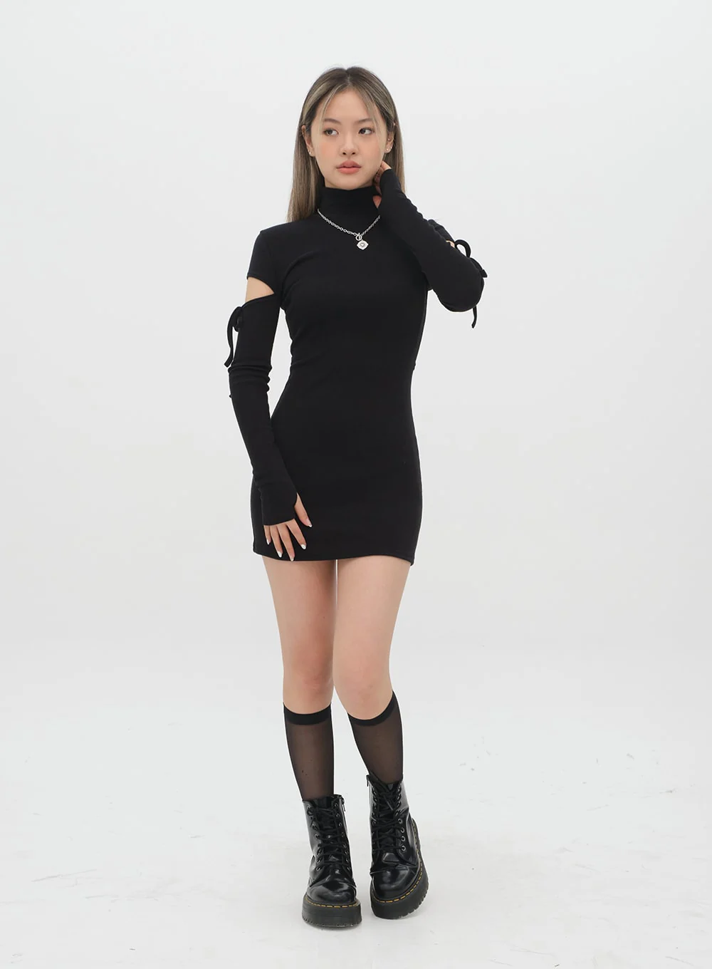 Slim Cut-Out Mini Dress C2001 - Image 12