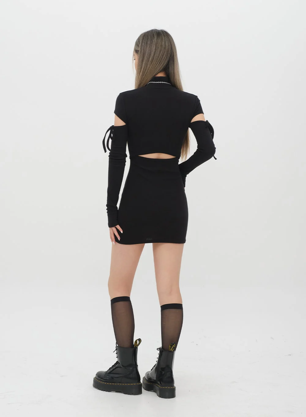 Slim Cut-Out Mini Dress C2001 - Image 13