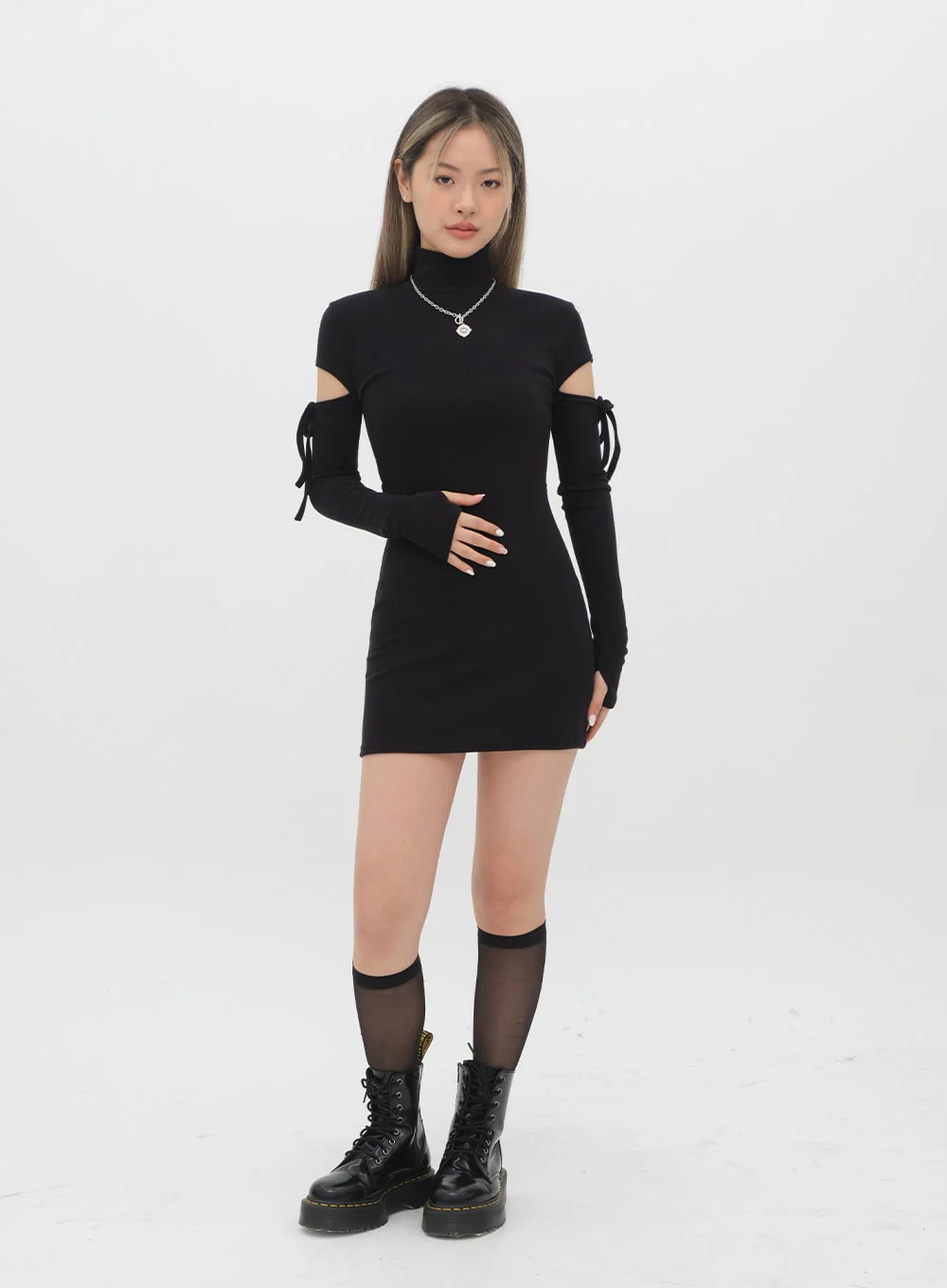 Slim Cut-Out Mini Dress C2001 - Image 14