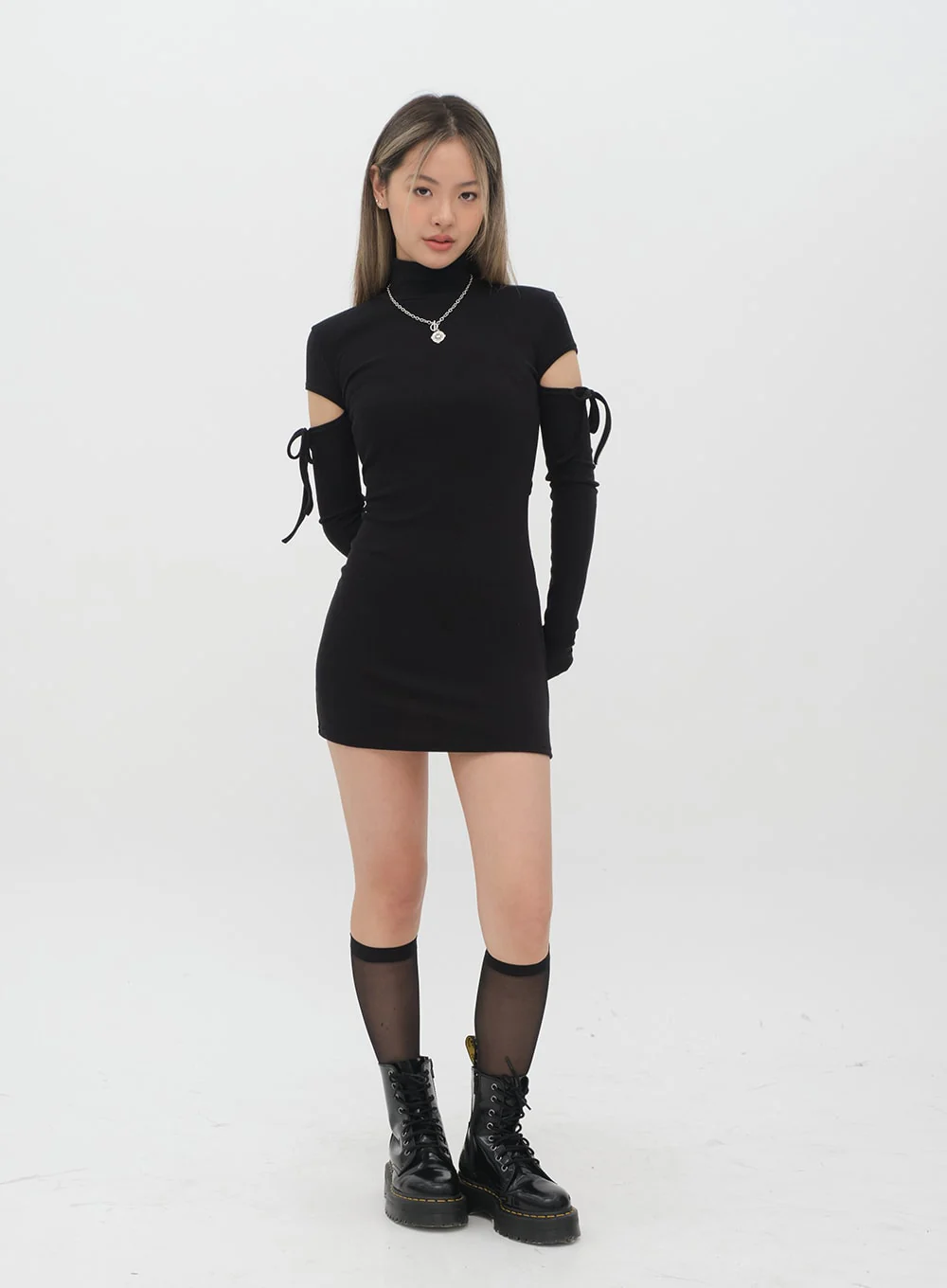 Slim Cut-Out Mini Dress C2001 - Image 8