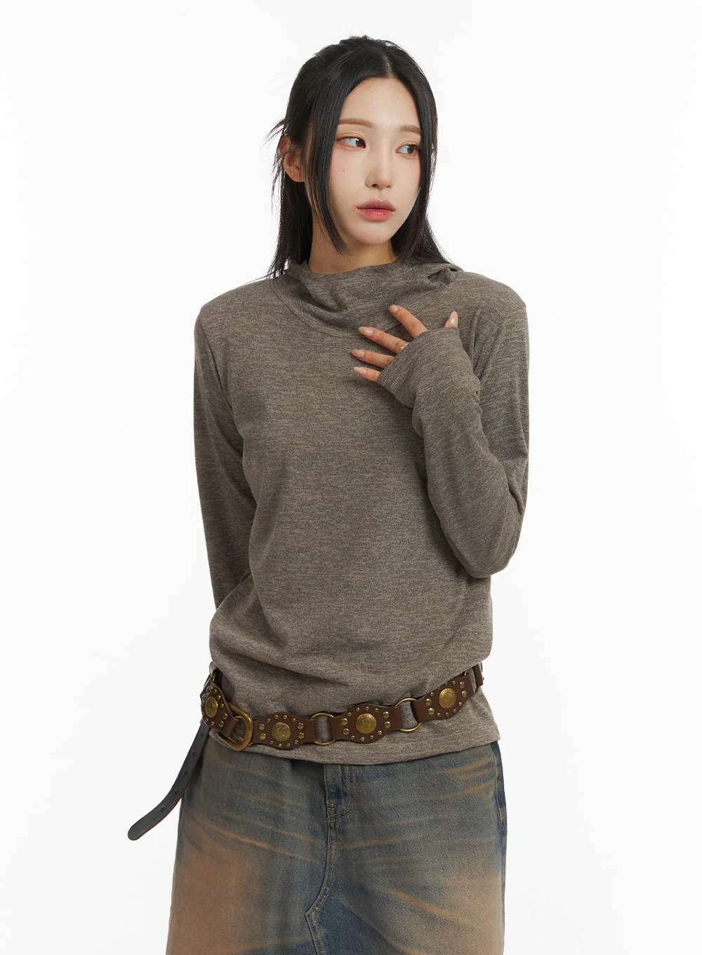 Slim Fit Hooded Top CJ418 - Image 4