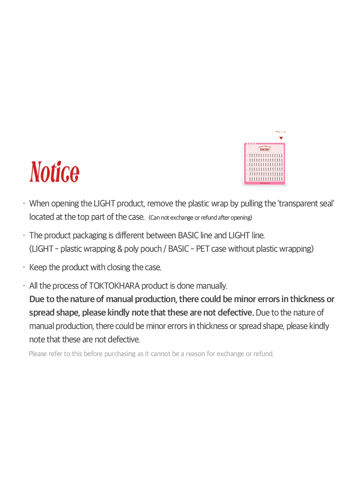 TOKTOKHARA No Glue Eyelash – Light (54pcs) - Image 26