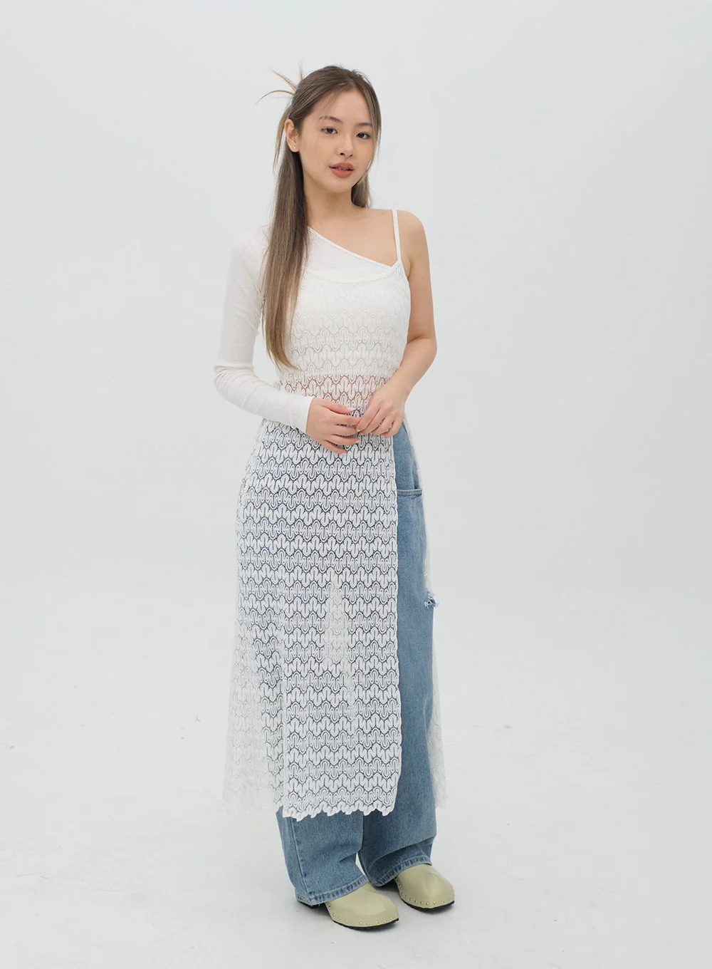 Torn Wide Leg Jeans C1002 - Image 8